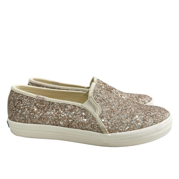 Keds Kate Spade Rose Gold/ Champagne Cream Double Decker SlipOn Sneaker Size 8.5 - Picture 2 of 16